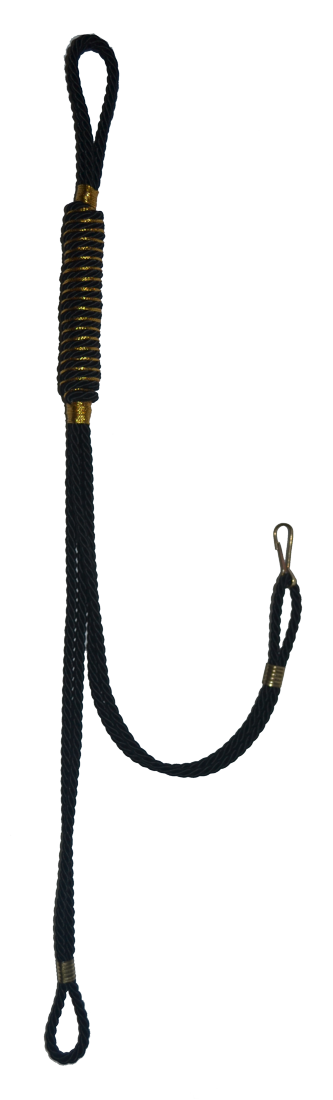 CORDON DE MANDO NEGRO CON DORADO