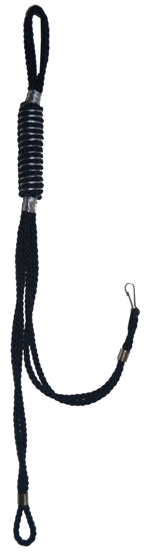CORDON DE MANDO NEGRO CON PLATEADO