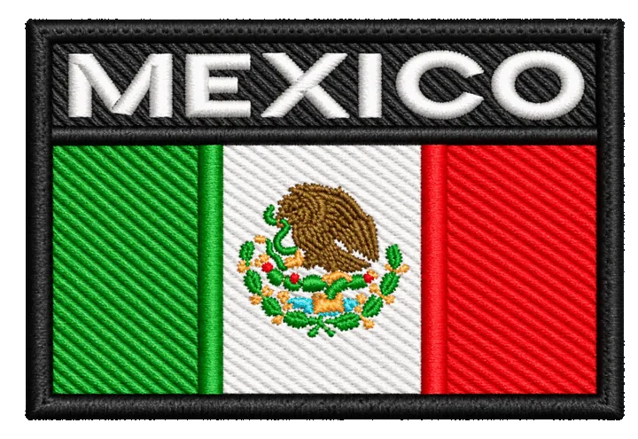 PARCHE BANDERA DE MEXICO CON LA PALABRA MEXICO