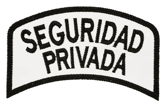 PARCHE SEGURIDAD PRIVADA PARA MANGA FONDO BLANCO LETRA NEGRA