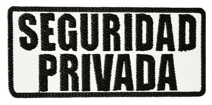 PARCHE SEGURIDAD PRIVADA PARA PECHO FONDO BLANCO LETRA NEGRA