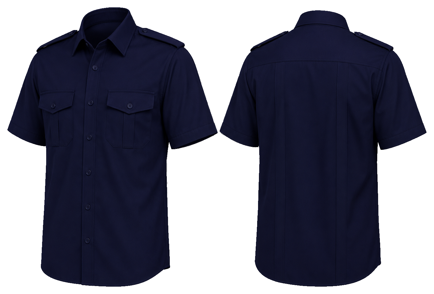 CAMISA AZUL MARINO LISA MANGA CORTA