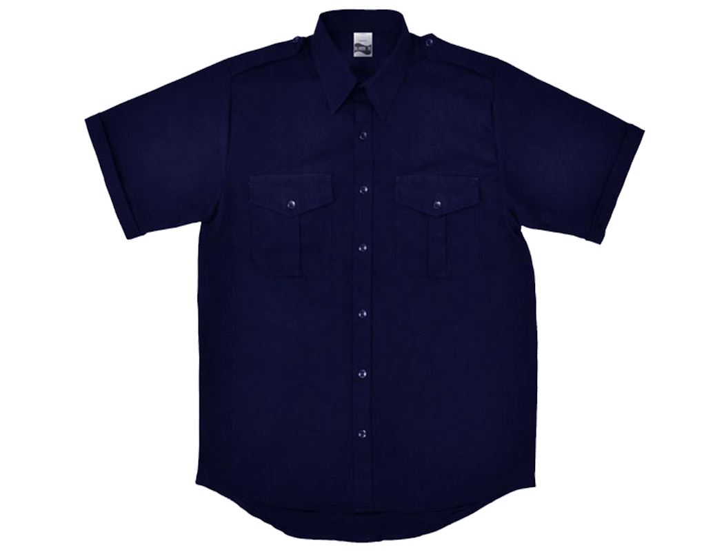 CAMISA AZUL MARINO LISA MANGA CORTA