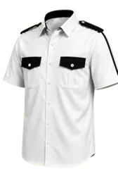 CAMISA BLANCA COMBINADA CON NEGRO MANGA CORTA