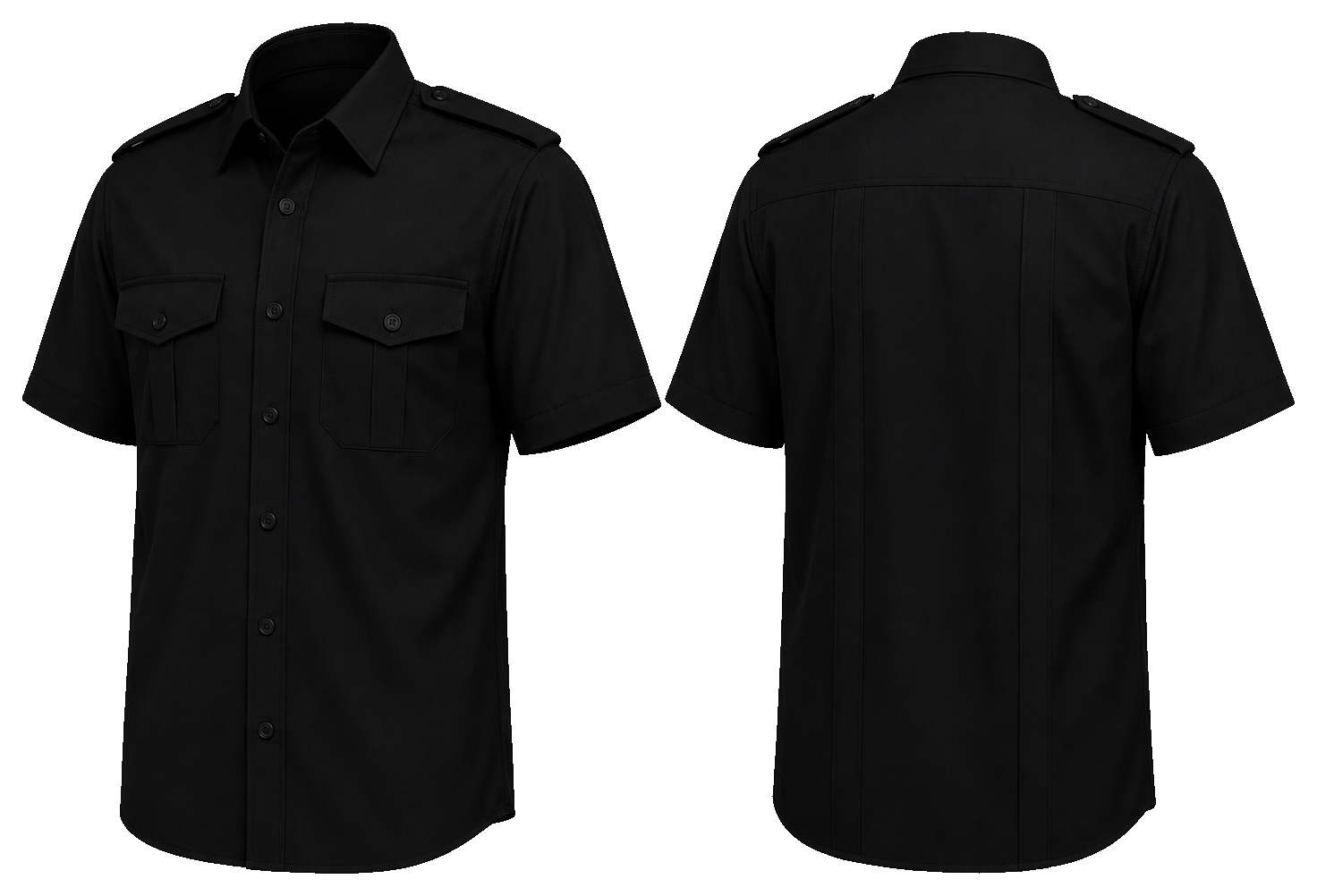CAMISA NEGRA LISA MANGA CORTA