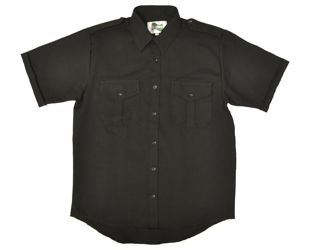 CAMISA NEGRA LISA MANGA CORTA