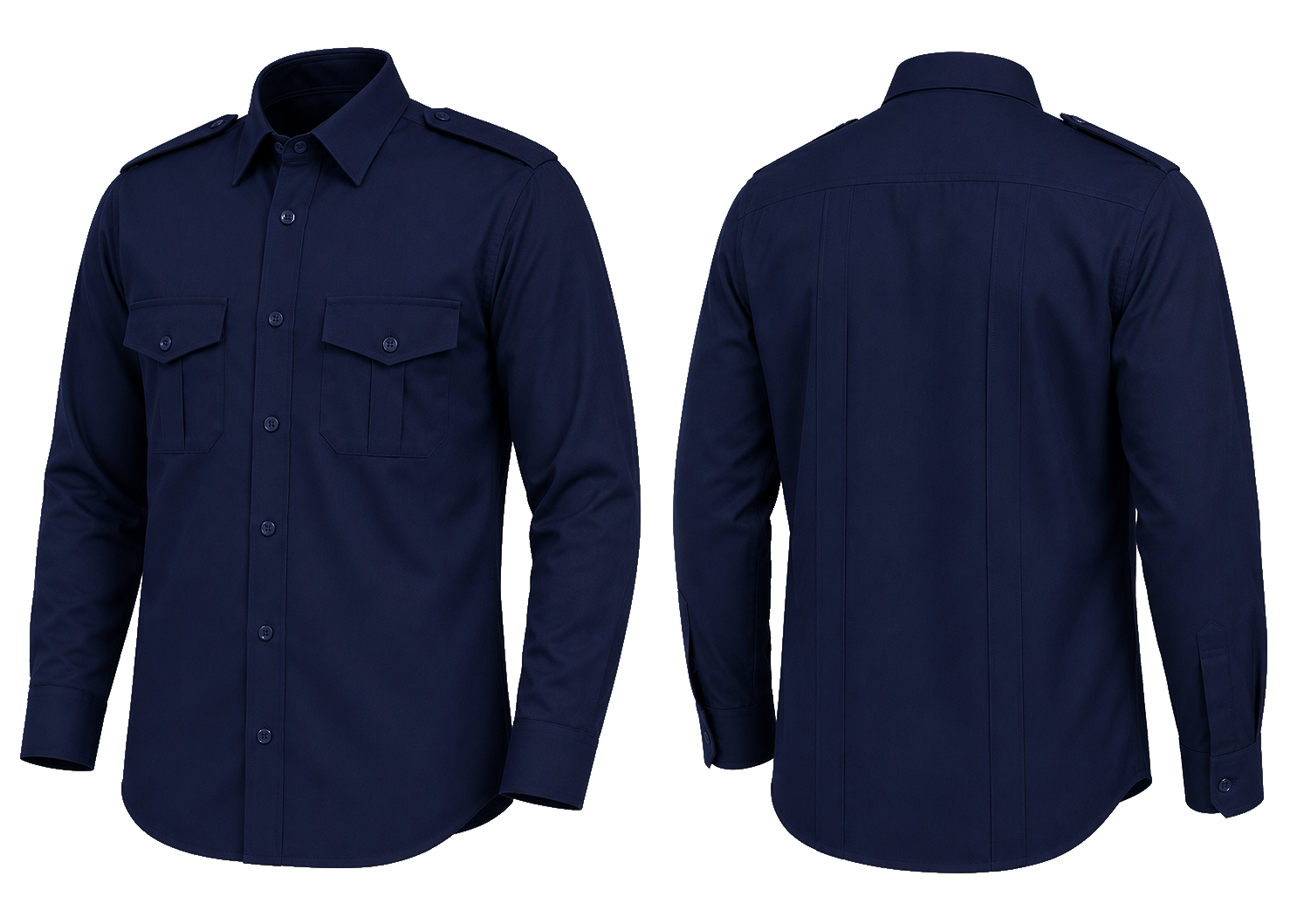 CAMISA AZUL MARINO LISA MANGA LARGA