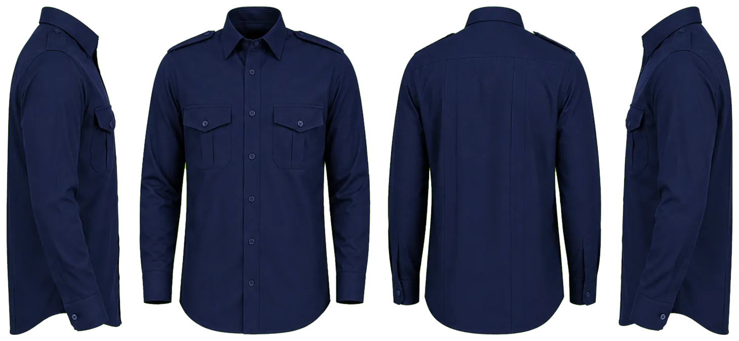 CAMISA AZUL MARINO LISA MANGA LARGA