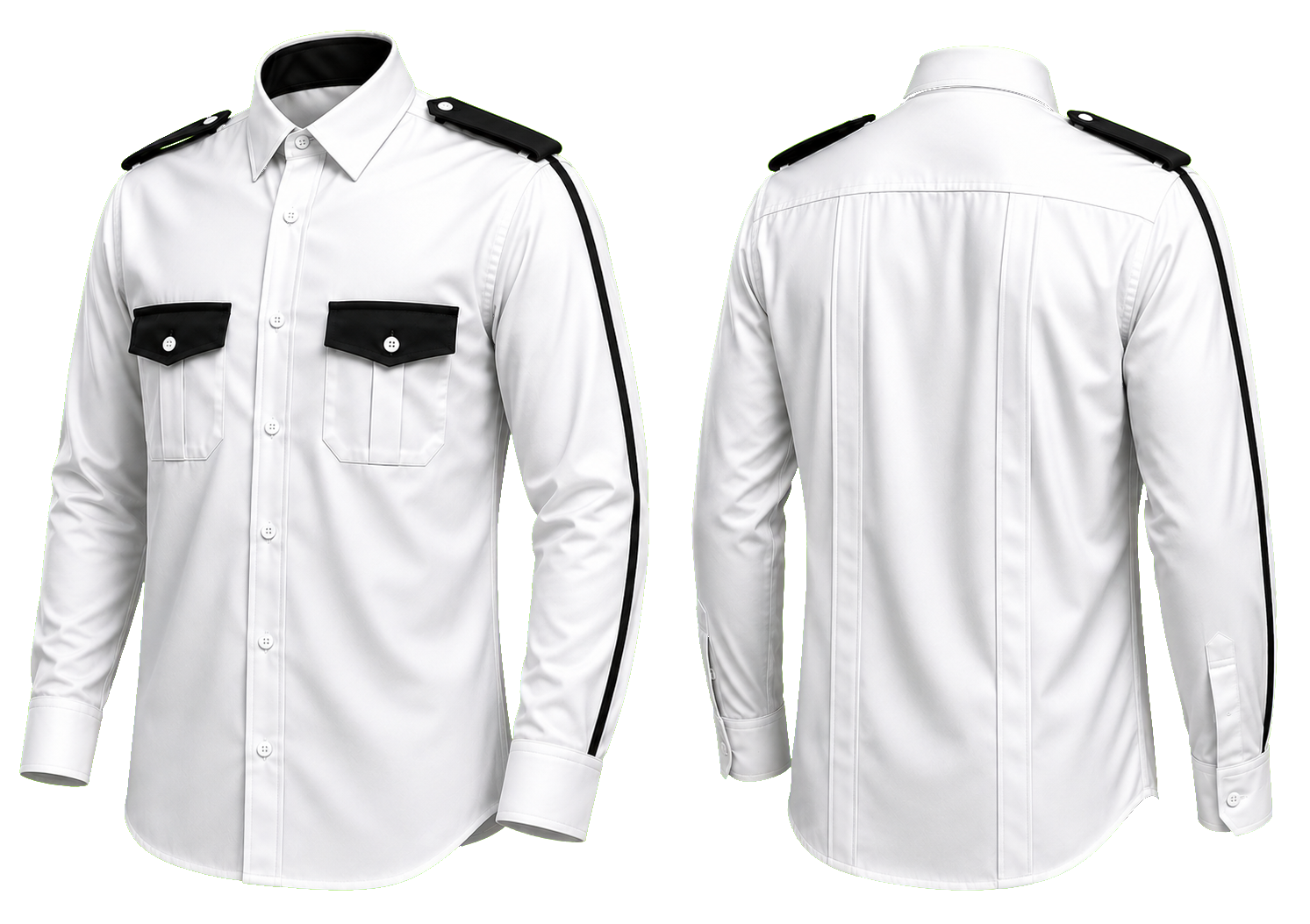 CAMISA BLANCA COMBINADA CON NEGRO MANGA LARGA