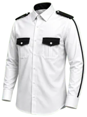 CAMISA BLANCA COMBINADA CON NEGRO MANGA LARGA