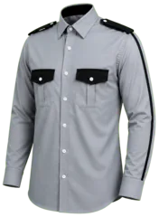 CAMISA GRIS PERLA COMBINADA CON NEGRO MANGA LARGA