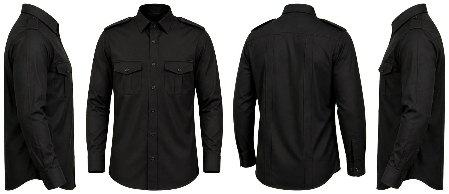 CAMISA NEGRA LISA MANGA LARGA
