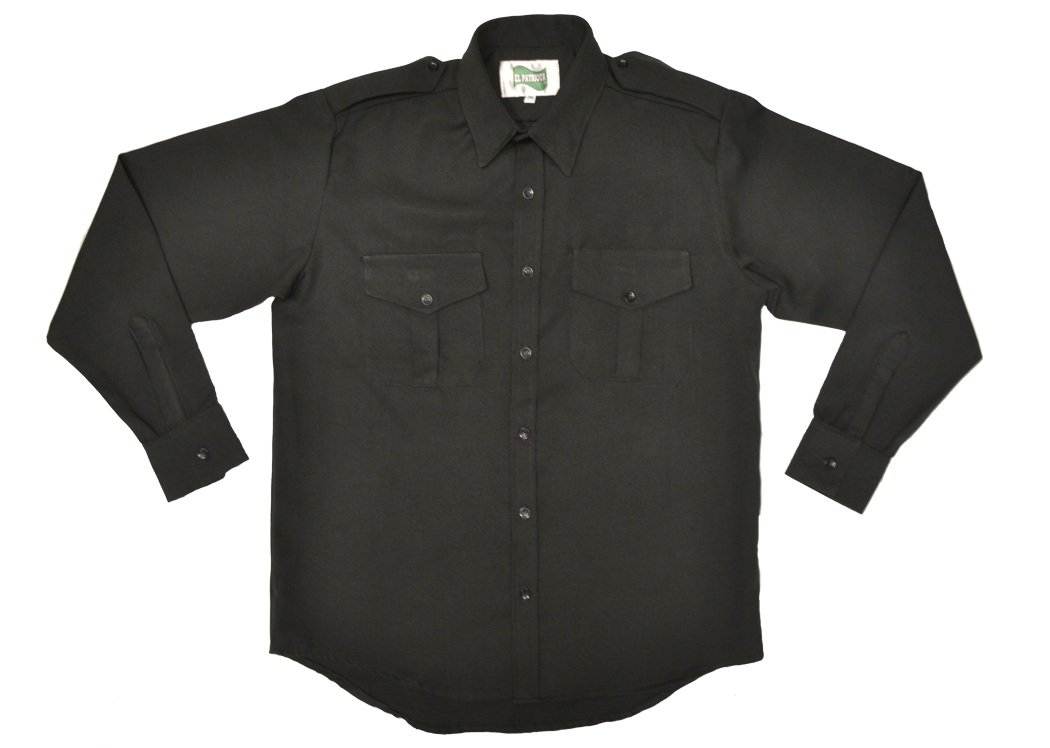 CAMISA NEGRA LISA MANGA LARGA