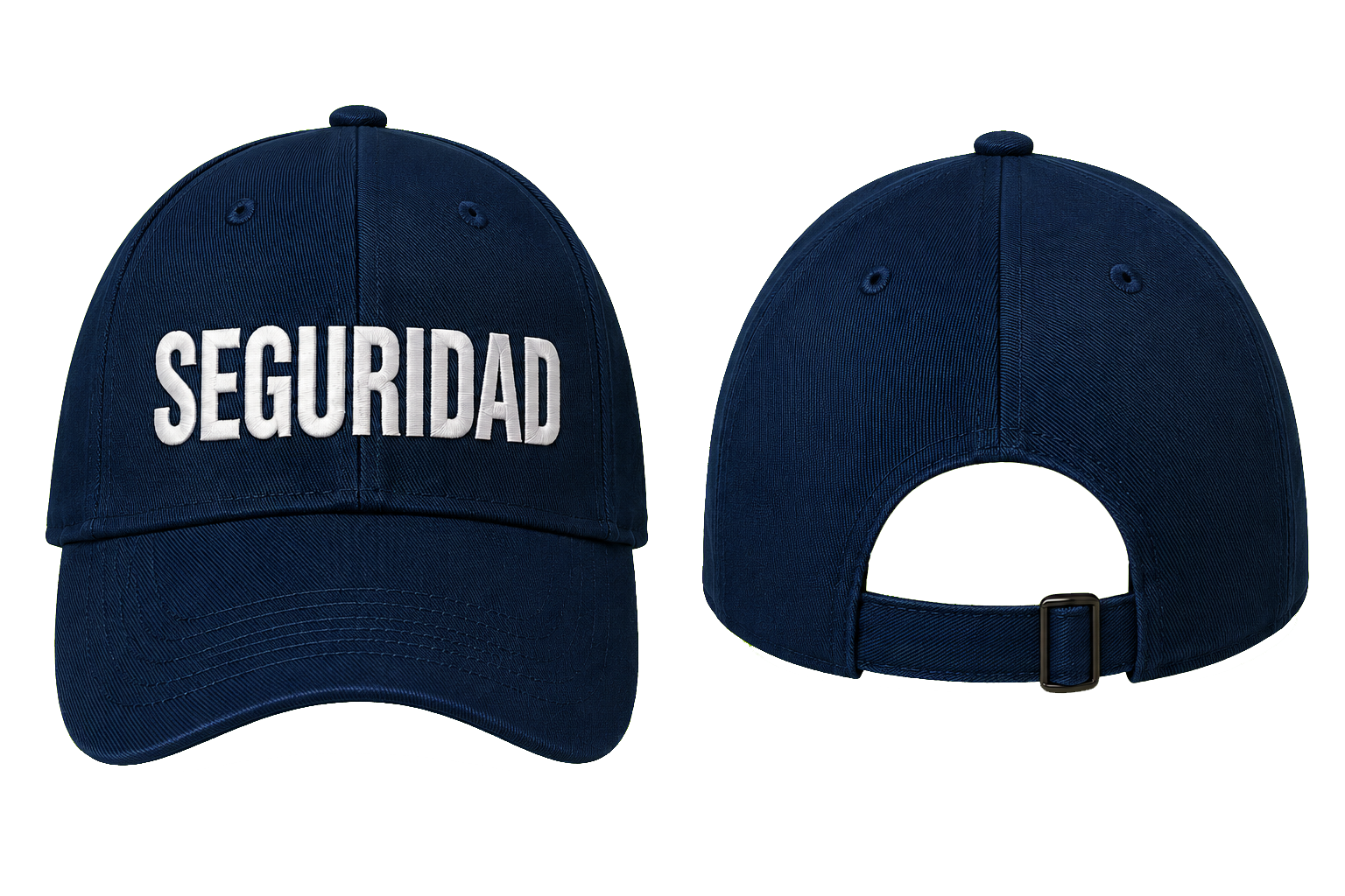 GORRA AZUL MARINO CON BORDADO SEGURIDAD EN BLANCO