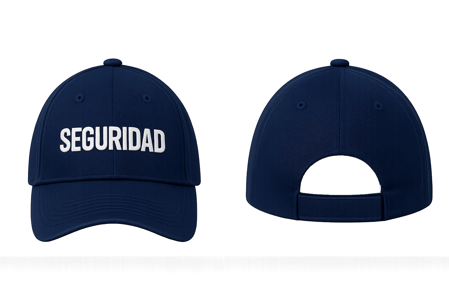 GORRA AZUL MARINO CON BORDADO SEGURIDAD EN BLANCO