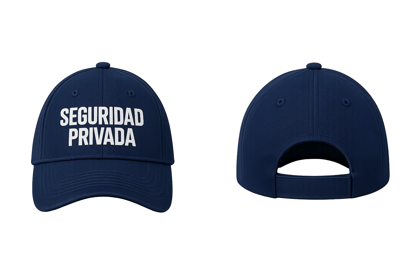 GORRA AZUL MARINO CON BORDADO SEGURIDAD PRIVADA EN BLANCO