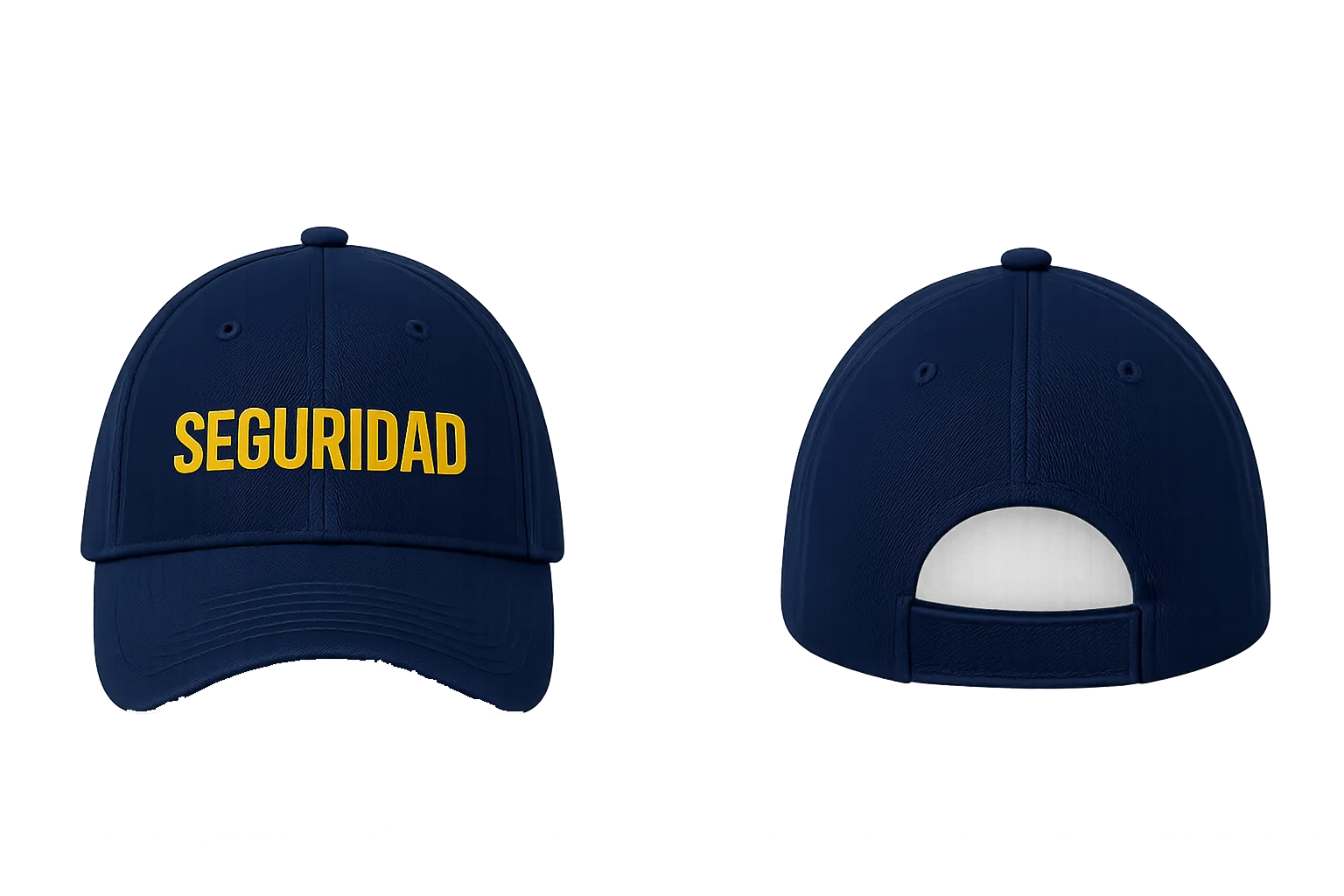GORRA AZUL MARINO CON BORDADO SEGURIDAD EN DORADO