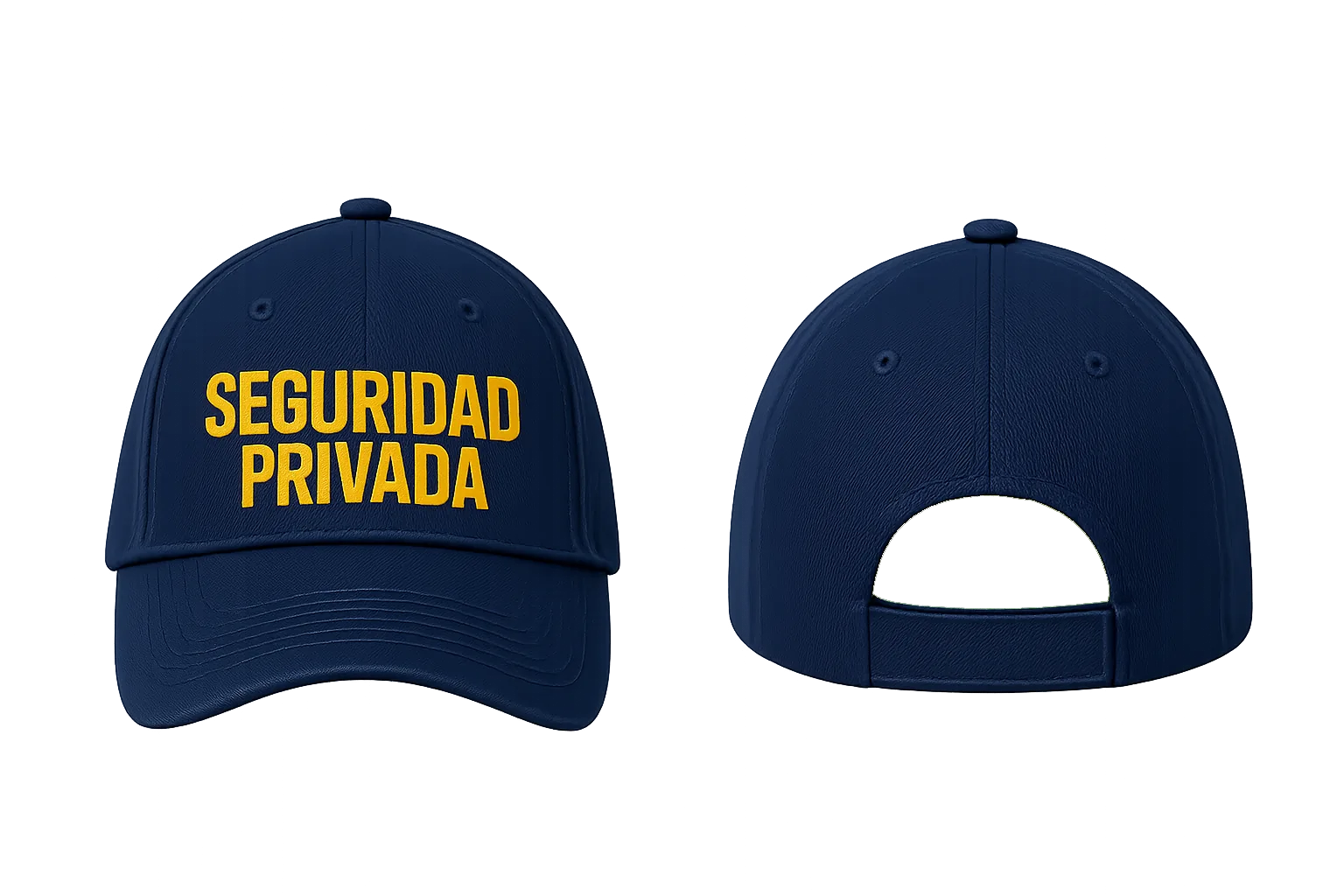 GORRA AZUL MARINO CON BORDADO SEGURIDAD PRIVADA EN DORADO