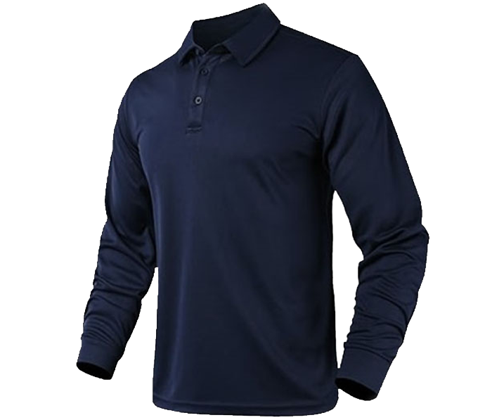 PLAYERA AZUL MARINO MANGA LARGA TIPO POLO DRY FIT