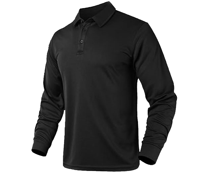 PLAYERA NEGRA MANGA LARGA TIPO POLO DRY FIT