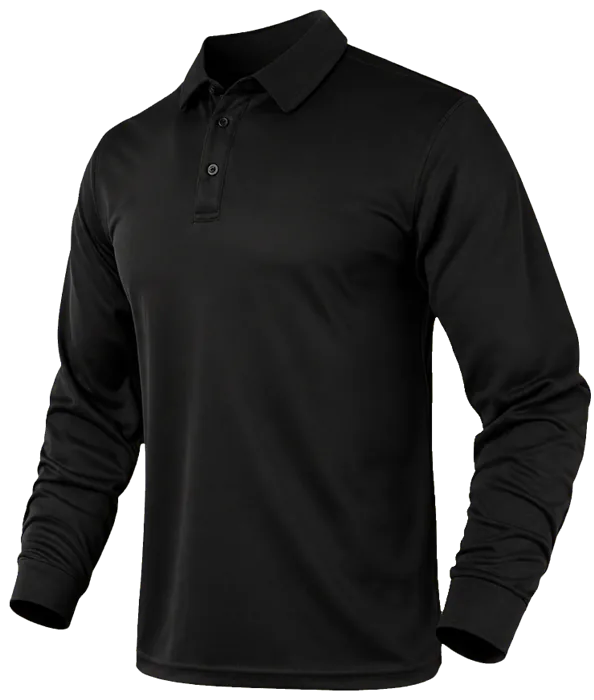Foto: playera negra manga larga tipo polo dry fit