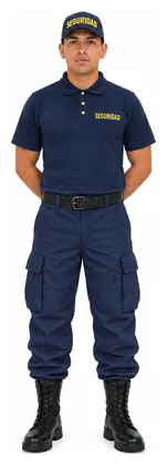 Uniforme Comando azul marino con playera tipo polo azul marino