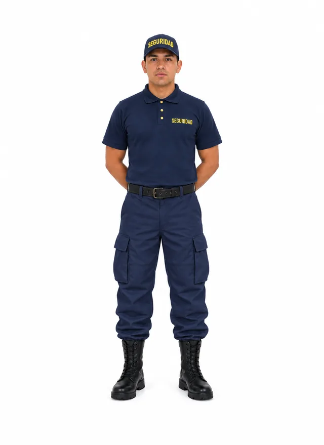 Foto: Uniforme Comando azul marino con playera tipo polo azul marino, sin equipo