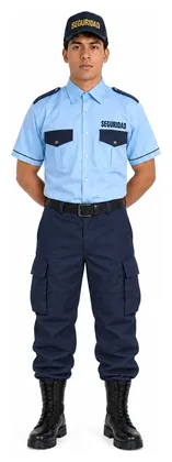 Uniforme Comando azul marino con camisa de vestir manga corta