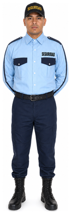 Uniforme Comando azul marino con camisa de vestir manga larga
