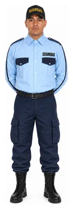 Uniforme Comando azul marino con camisa de vestir manga larga