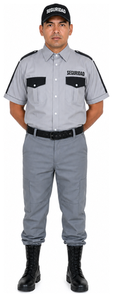 Uniforme Comando gris con camisa de vestir manga corta