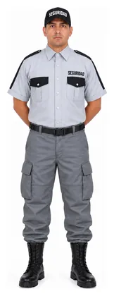 Uniforme Comando gris con camisa de vestir manga corta