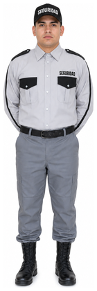 Uniforme Comando gris con camisa de vestir manga larga