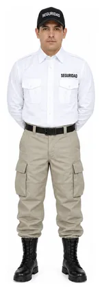 Uniforme Comando kaki con camisa de vestir manga larga