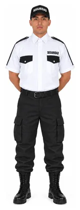 Uniforme Comando negro con camisa de vestir manga corta