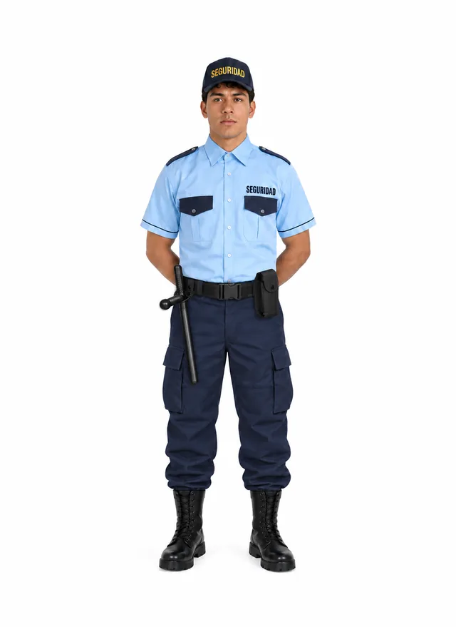 Foto: Uniforme Comando azul marino con camisa de vestir manga corta, con equipo