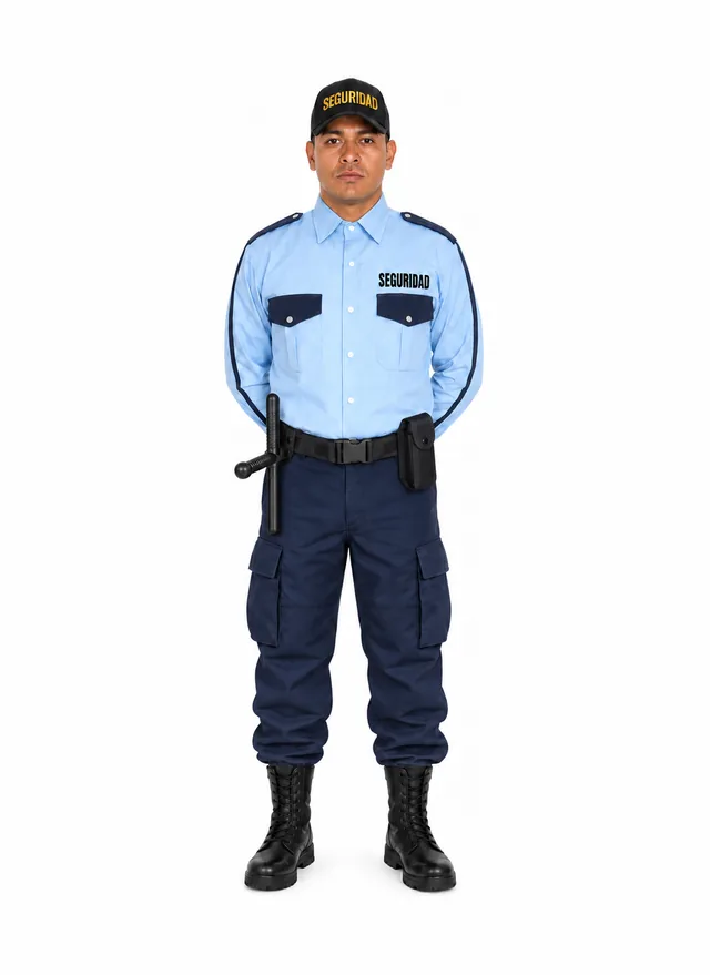 Foto: Uniforme Comando azul marino con camisa de vestir manga larga, con equipo