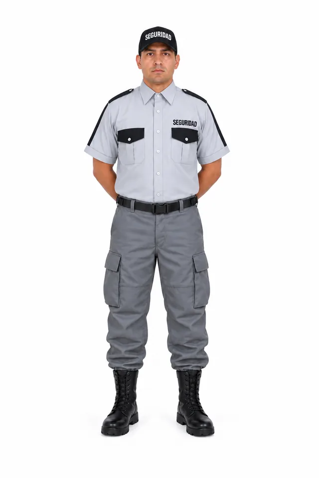 Foto: Uniforme Comando gris con camisa de vestir manga corta, sin equipo