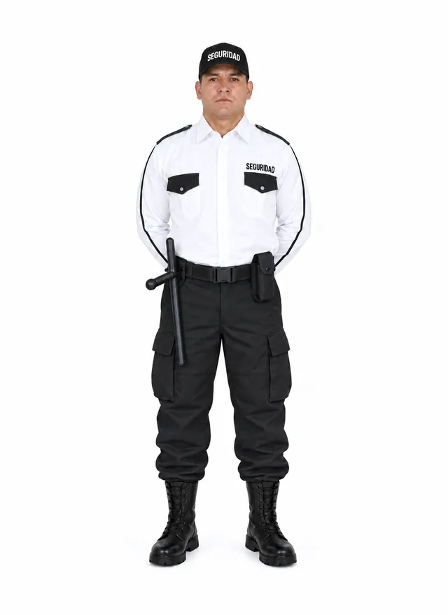 Foto: Uniforme Comando negro con camisa de vestir manga larga, con equipo