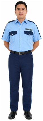 Uniforme de vestir azul marino con piola manga corta