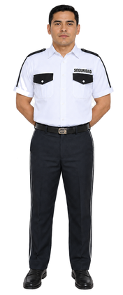 Uniforme de vestir negro con piola manga corta