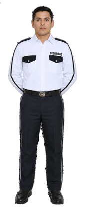 Uniforme de vestir negro con piola manga larga