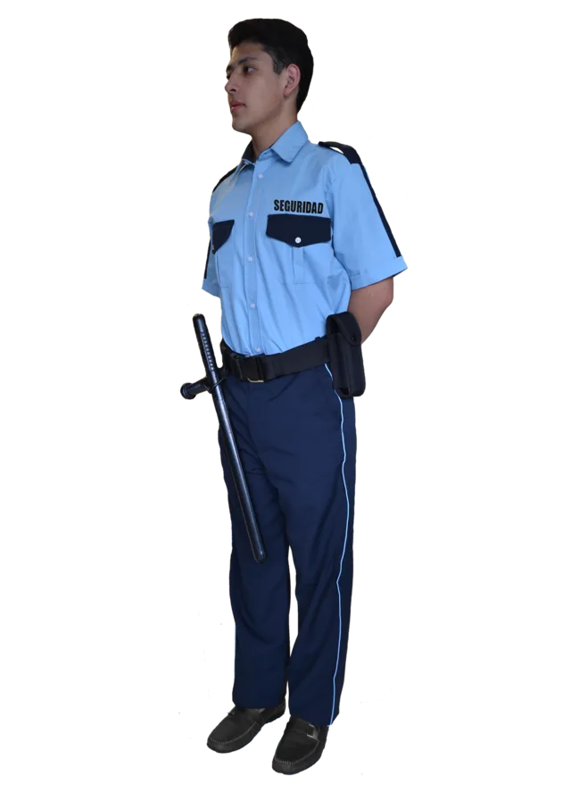 Foto: Uniforme de vestir azul marino con piola manga corta, con equipo