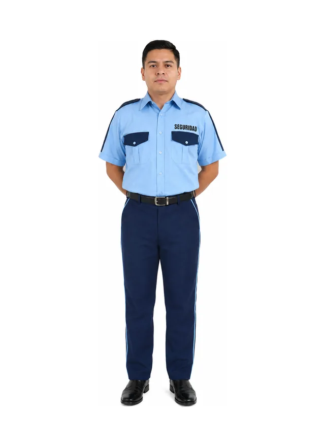 Foto: Uniforme de vestir azul marino con piola manga corta, sin equipo