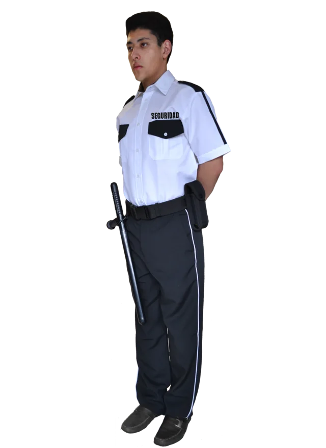 Foto: Uniforme de vestir negro con piola manga corta, con equipo