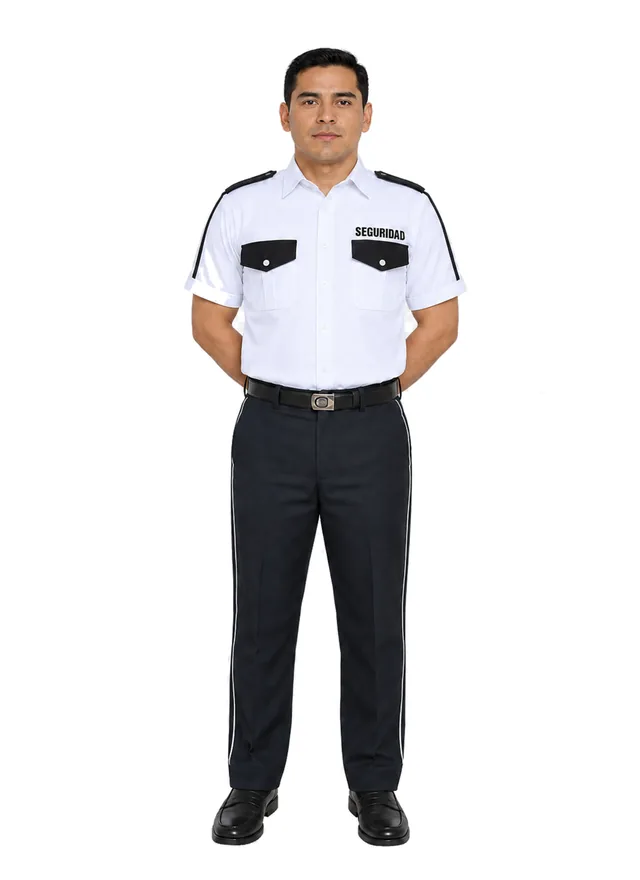 Foto: Uniforme de vestir negro con piola manga corta, sin equipo
