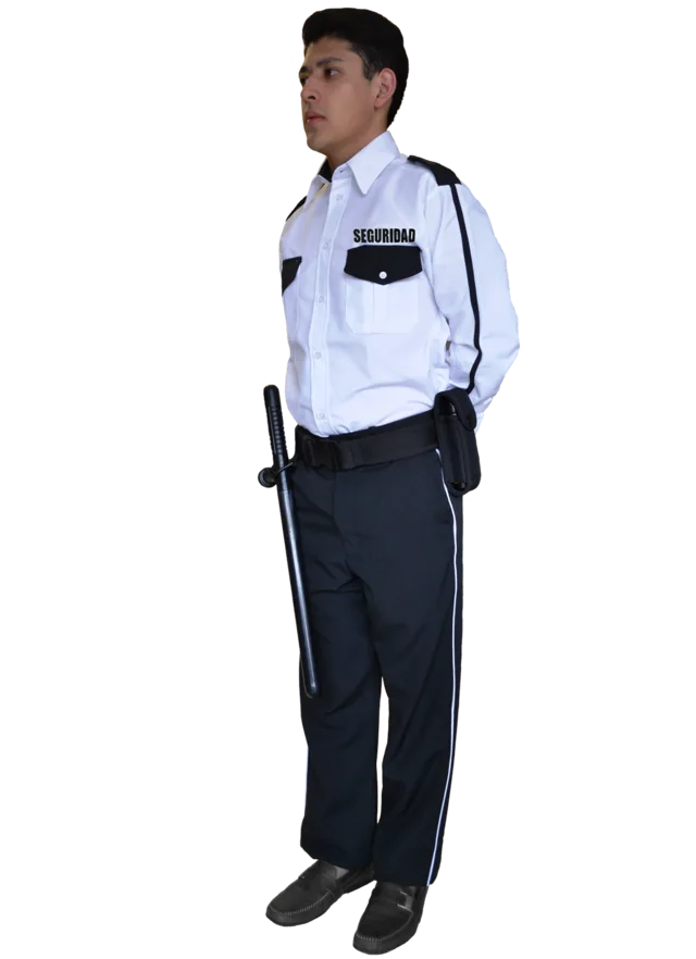 Foto: Uniforme de vestir negro con piola manga larga, con equipo