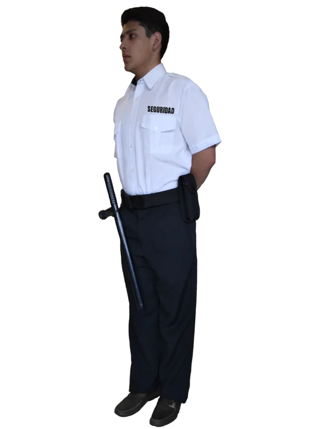 Foto: Uniforme de vestir negro sin piola manga corta, con equipo