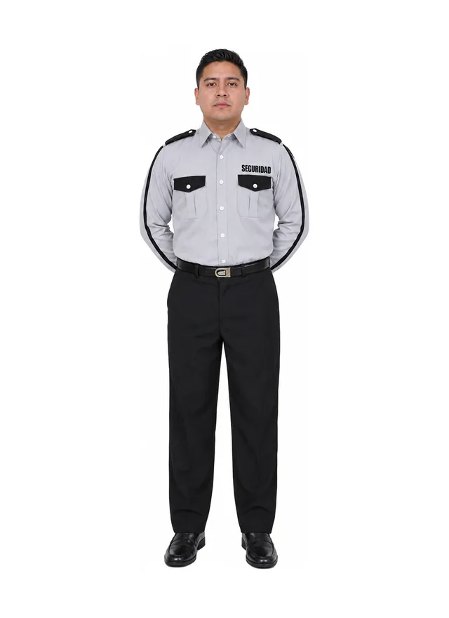 Foto: Uniforme de vestir negro sin piola camisa gris perla manga larga, sin equipo